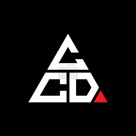 Illustration for CCD triangle letter logo design with triangle shape. CCD triangle logo design monogram. CCD triangle vector logo template with red color. CCD triangular logo Simple, Elegant, and Luxurious Logo. - Royalty Free Image