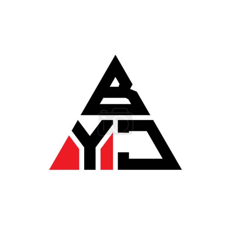 Ilustración de Diseño del logotipo de letra triangular BYJ con forma de triángulo. Monograma de diseño del logotipo del triángulo BYJ. Plantilla de logotipo de vector triangular BYJ con color rojo. Logotipo triangular BYJ Logotipo simple, elegante y lujoso. - Imagen libre de derechos