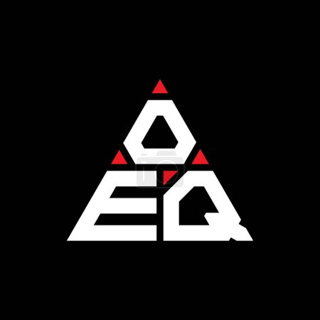 Illustration for OEQ triangle letter logo design with triangle shape. OEQ triangle logo design monogram. OEQ triangle vector logo template with red color. OEQ triangular logo Simple, Elegant, and Luxurious Logo. - Royalty Free Image