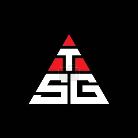 Illustration for TSG triangle letter logo design with triangle shape. TSG triangle logo design monogram. TSG triangle vector logo template with red color. TSG triangular logo Simple, Elegant, and Luxurious Logo. - Royalty Free Image