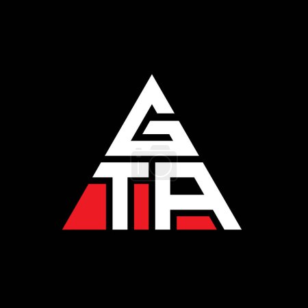 Ilustración de Diseño de logotipo de letra triángulo GTA con forma de triángulo. Monograma de diseño del logotipo del triángulo GTA. Plantilla de logotipo de triángulo GTA con color rojo. Logotipo triangular GTA Logotipo simple, elegante y lujoso. - Imagen libre de derechos