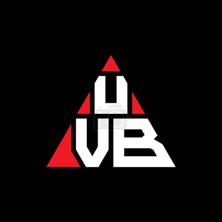 Illustration for UVB triangle letter logo design with triangle shape. UVB triangle logo design monogram. UVB triangle vector logo template with red color. UVB triangular logo Simple, Elegant, and Luxurious Logo. - Royalty Free Image
