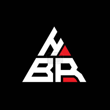 Illustration for HBR triangle letter logo design with triangle shape. HBR triangle logo design monogram. HBR triangle vector logo template with red color. HBR triangular logo Simple, Elegant, and Luxurious Logo. - Royalty Free Image