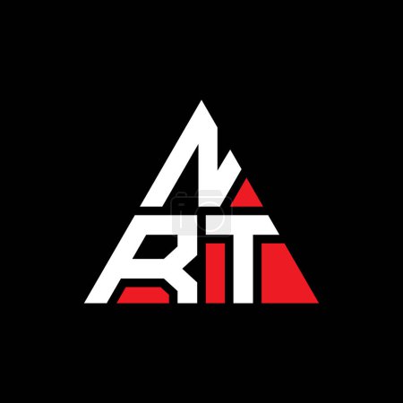 Ilustración de Diseño del logotipo de la letra del triángulo NRT con forma de triángulo. Diseño del logotipo del triángulo NRT monograma. Plantilla de logotipo de vector de triángulo NRT con color rojo. Logotipo triangular NRT Logotipo simple, elegante y lujoso. - Imagen libre de derechos