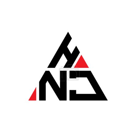 Ilustración de Diseño del logotipo de la letra del triángulo HNJ con forma de triángulo. Monograma de diseño del logotipo del triángulo HNJ. Plantilla de logotipo de vector de triángulo HNJ con color rojo. Logotipo triangular HNJ Logotipo simple, elegante y lujoso. - Imagen libre de derechos