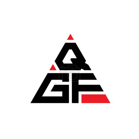 Téléchargez les illustrations : QGF lettre triangle logo design avec forme de triangle. QGF logo triangle design monogramme. Modèle de logo vectoriel triangle QGF avec couleur rouge. Logo triangulaire QGF Logo simple, élégant et luxueux. - en licence libre de droit