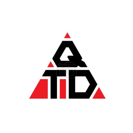 Ilustración de Diseño del logotipo de la letra del triángulo QTD con forma de triángulo. Diseño del logotipo del triángulo QTD monograma. Plantilla de logotipo de vector de triángulo QTD con color rojo. Logotipo triangular QTD Logotipo simple, elegante y lujoso. - Imagen libre de derechos