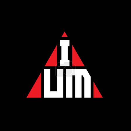 Illustration for IUM triangle letter logo design with triangle shape. IUM triangle logo design monogram. IUM triangle vector logo template with red color. IUM triangular logo Simple, Elegant, and Luxurious Logo. - Royalty Free Image