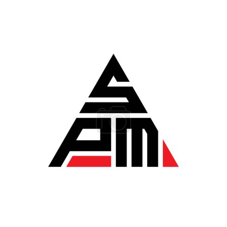 Ilustración de Diseño de logotipo de letra de triángulo SPM con forma de triángulo. Diseño del logotipo del triángulo SPM monograma. Plantilla de logotipo de vector de triángulo SPM con color rojo. Logotipo triangular SPM Logotipo simple, elegante y lujoso. - Imagen libre de derechos