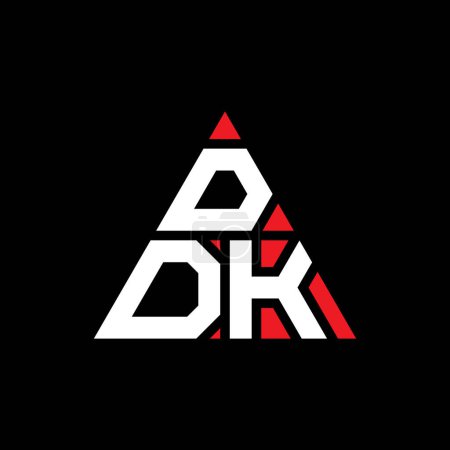 Illustration for DDK triangle letter logo design with triangle shape. DDK triangle logo design monogram. DDK triangle vector logo template with red color. DDK triangular logo Simple, Elegant, and Luxurious Logo. - Royalty Free Image