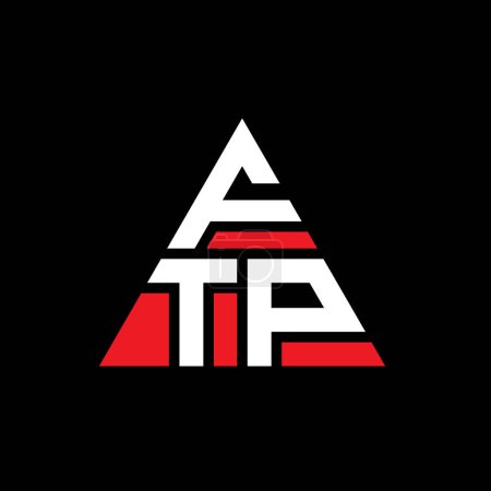 Illustration for FTP triangle letter logo design with triangle shape. FTP triangle logo design monogram. FTP triangle vector logo template with red color. FTP triangular logo Simple, Elegant, and Luxurious Logo. - Royalty Free Image