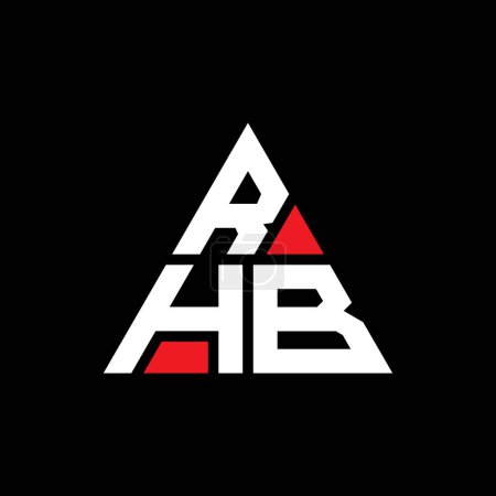 Ilustración de Diseño del logotipo de la letra del triángulo RHB con forma de triángulo. Monograma de diseño del logotipo del triángulo RHB. Plantilla de logotipo de vector de triángulo RHB con color rojo. Logotipo triangular RHB Logotipo simple, elegante y lujoso. - Imagen libre de derechos