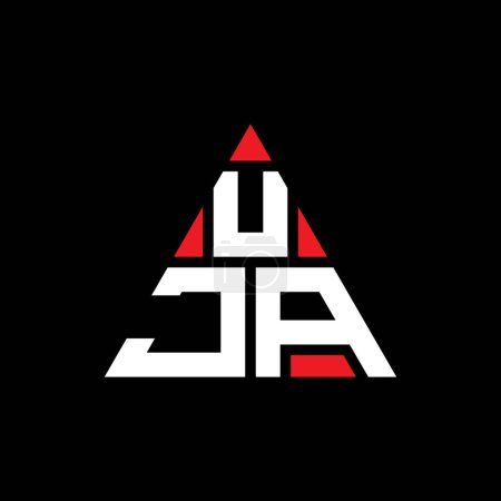 Ilustración de Diseño del logotipo de la letra del triángulo UJA con forma de triángulo. Monograma de diseño del logotipo del triángulo UJA. Plantilla de logotipo de vector de triángulo UJA con color rojo. Logotipo triangular de UJA Logotipo simple, elegante y lujoso. - Imagen libre de derechos