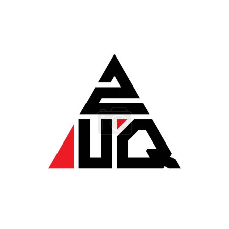 Ilustración de Diseño del logotipo de la letra del triángulo ZUQ con forma de triángulo. Monograma de diseño del logotipo del triángulo ZUQ. Plantilla de logotipo de vector de triángulo ZUQ con color rojo. Logotipo triangular de ZUQ Logotipo simple, elegante y lujoso. - Imagen libre de derechos
