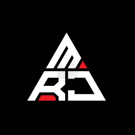 Illustration for MRJ triangle letter logo design with triangle shape. MRJ triangle logo design monogram. MRJ triangle vector logo template with red color. MRJ triangular logo Simple, Elegant, and Luxurious Logo. - Royalty Free Image