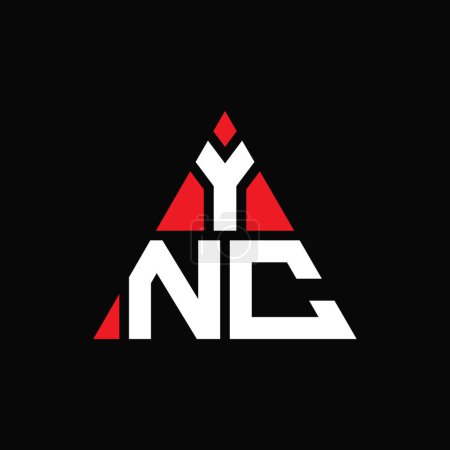 Ilustración de Diseño de logotipo de letra de triángulo YNC con forma de triángulo. Monograma de diseño del logotipo del triángulo YNC. Plantilla de logotipo de vector de triángulo YNC con color rojo. Logotipo triangular YNC Logotipo simple, elegante y lujoso. - Imagen libre de derechos