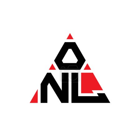 Ilustración de Diseño del logotipo de la letra del triángulo ONL con forma de triángulo. Monograma de diseño de logotipo de triángulo ONL. Plantilla de logotipo de vector de triángulo ONL con color rojo. Logo triangular ONL Logotipo simple, elegante y lujoso. - Imagen libre de derechos
