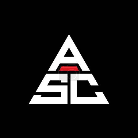 Illustration for ASC triangle letter logo design with triangle shape. ASC triangle logo design monogram. ASC triangle vector logo template with red color. ASC triangular logo Simple, Elegant, and Luxurious Logo. - Royalty Free Image