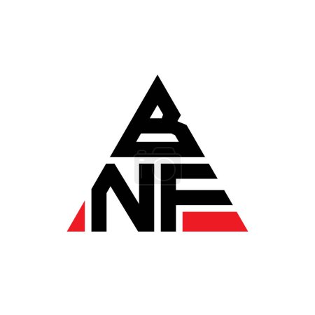 Illustration for BNF triangle letter logo design with triangle shape. BNF triangle logo design monogram. BNF triangle vector logo template with red color. BNF triangular logo Simple, Elegant, and Luxurious Logo. - Royalty Free Image