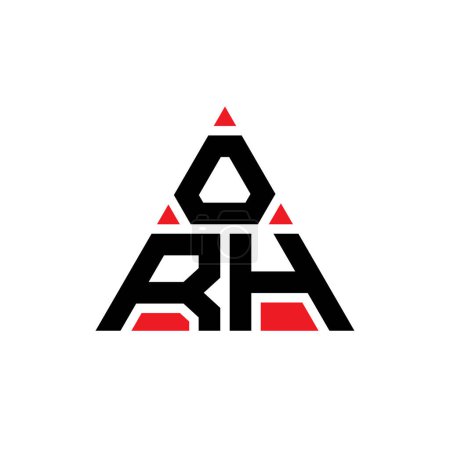 Ilustración de Diseño del logotipo de la letra triángulo ORH con forma de triángulo. Monograma de diseño del logotipo del triángulo ORH. Plantilla de logotipo de vector triángulo ORH con color rojo. Logotipo triangular ORH Logotipo simple, elegante y lujoso. - Imagen libre de derechos