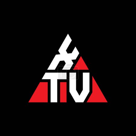 Illustration for XTV triangle letter logo design with triangle shape. XTV triangle logo design monogram. XTV triangle vector logo template with red color. XTV triangular logo Simple, Elegant, and Luxurious Logo. - Royalty Free Image