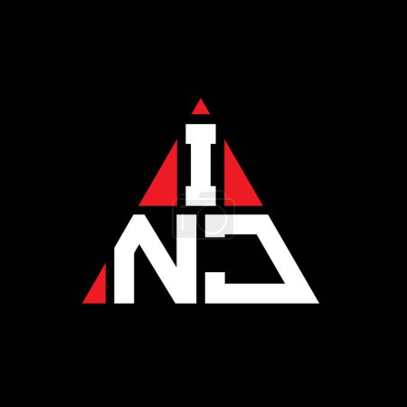 Ilustración de Diseño del logotipo de la letra del triángulo INJ con forma de triángulo. Monograma de diseño del logotipo del triángulo INJ. INJ triángulo vector logotipo plantilla con color rojo. Logo triangular INJ Logotipo simple, elegante y lujoso. - Imagen libre de derechos