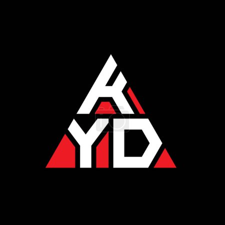 Ilustración de Diseño del logotipo de la letra del triángulo KYD con forma de triángulo. Monograma de diseño del logotipo del triángulo KYD. Plantilla de logotipo de vector de triángulo KYD con color rojo. Logotipo triangular KYD Logotipo simple, elegante y lujoso. - Imagen libre de derechos