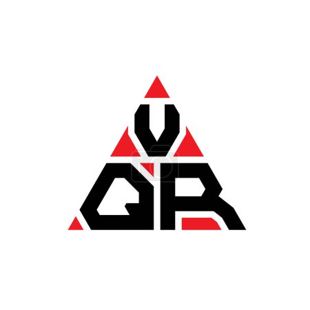 Ilustración de Diseño del logotipo de la letra del triángulo VQR con forma de triángulo. Diseño del logotipo del triángulo VQR monograma. Plantilla de logotipo de vector de triángulo VQR con color rojo. Logo triangular VQR Logotipo simple, elegante y lujoso. - Imagen libre de derechos