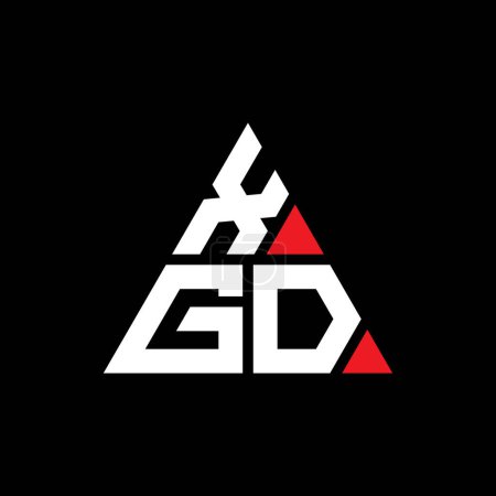 Illustration for XGD triangle letter logo design with triangle shape. XGD triangle logo design monogram. XGD triangle vector logo template with red color. XGD triangular logo Simple, Elegant, and Luxurious Logo. - Royalty Free Image
