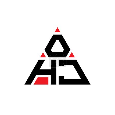 Ilustración de Diseño del logotipo de la letra triangular OHJ con forma de triángulo. OHJ diseño de logotipo triángulo monograma. Plantilla de logotipo de vector triangular OHJ con color rojo. Logotipo triangular OHJ Logotipo simple, elegante y lujoso. - Imagen libre de derechos