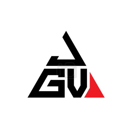 Illustration for JGV triangle letter logo design with triangle shape. JGV triangle logo design monogram. JGV triangle vector logo template with red color. JGV triangular logo Simple, Elegant, and Luxurious Logo. - Royalty Free Image