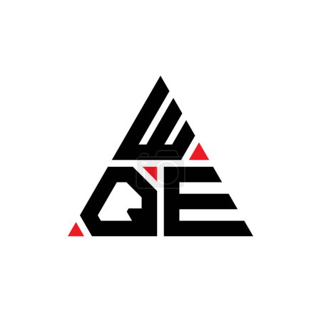 Illustration for WQE triangle letter logo design with triangle shape. WQE triangle logo design monogram. WQE triangle vector logo template with red color. WQE triangular logo Simple, Elegant, and Luxurious Logo. - Royalty Free Image
