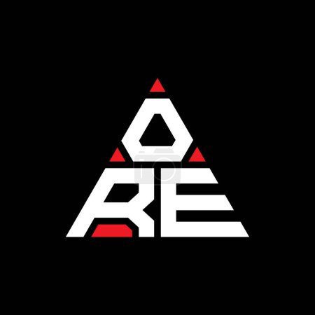 Ilustración de Diseño del logotipo de la letra del triángulo ORE con forma de triángulo. Monograma de diseño del logotipo del triángulo ORE. Plantilla de logotipo de vector triángulo ORE con color rojo. Logo triangular ORE Logotipo simple, elegante y lujoso. - Imagen libre de derechos
