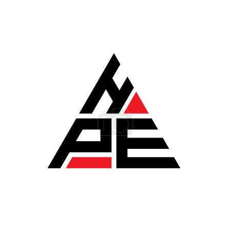 Ilustración de Diseño del logotipo de la letra del triángulo HPE con forma de triángulo. Monograma de diseño del logotipo del triángulo HPE. Plantilla de logotipo de vector triangular HPE con color rojo. Logotipo triangular de HPE Logotipo simple, elegante y lujoso. - Imagen libre de derechos