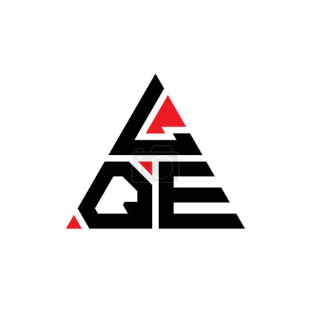 Illustration for LQE triangle letter logo design with triangle shape. LQE triangle logo design monogram. LQE triangle vector logo template with red color. LQE triangular logo Simple, Elegant, and Luxurious Logo. - Royalty Free Image