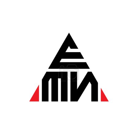 Illustration for EMN triangle letter logo design with triangle shape. EMN triangle logo design monogram. EMN triangle vector logo template with red color. EMN triangular logo Simple, Elegant, and Luxurious Logo. - Royalty Free Image