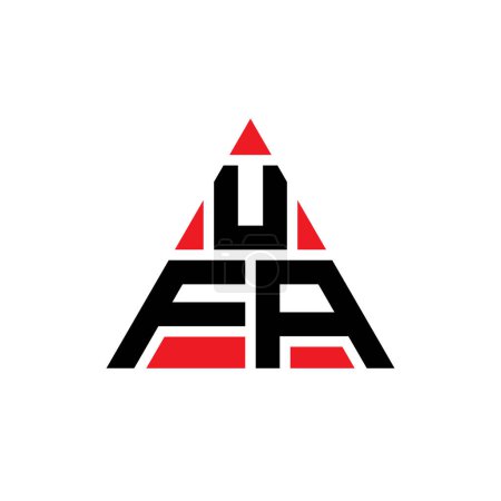 Ilustración de Diseño del logotipo de la letra del triángulo UFA con forma de triángulo. Diseño del logotipo del triángulo UFA monograma. Plantilla de logotipo de vector triangular UFA con color rojo. Logotipo triangular de UFA Logotipo simple, elegante y lujoso. - Imagen libre de derechos