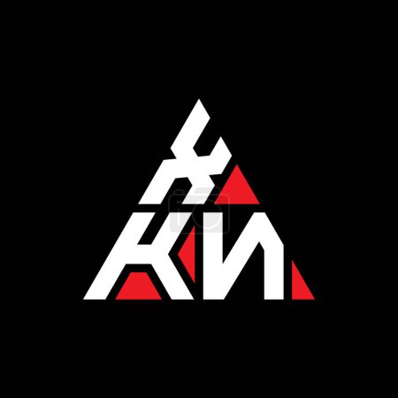 Illustration for XKN triangle letter logo design with triangle shape. XKN triangle logo design monogram. XKN triangle vector logo template with red color. XKN triangular logo Simple, Elegant, and Luxurious Logo. - Royalty Free Image