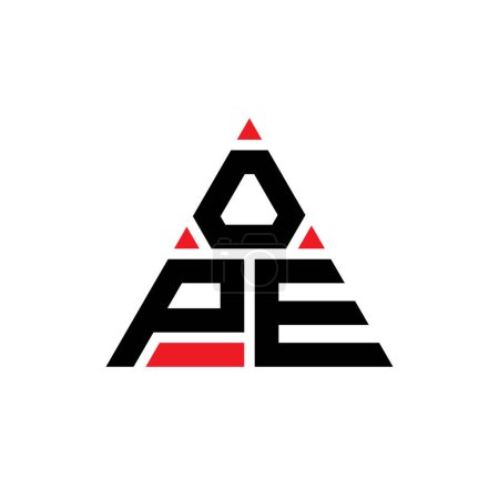 Ilustración de Diseño de logotipo de letra triangular OPE con forma de triángulo. Monograma de diseño del logotipo del triángulo OPE. Plantilla de logotipo de vector de triángulo OPE con color rojo. Logotipo triangular OPE Logotipo simple, elegante y lujoso. - Imagen libre de derechos