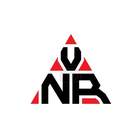 Illustration for VNR triangle letter logo design with triangle shape. VNR triangle logo design monogram. VNR triangle vector logo template with red color. VNR triangular logo Simple, Elegant, and Luxurious Logo. - Royalty Free Image