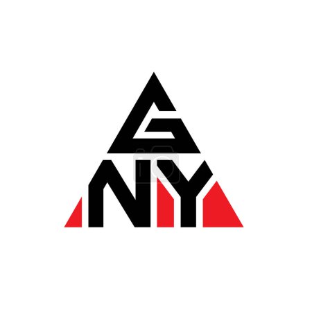 Illustration for GNY triangle letter logo design with triangle shape. GNY triangle logo design monogram. GNY triangle vector logo template with red color. GNY triangular logo Simple, Elegant, and Luxurious Logo. - Royalty Free Image