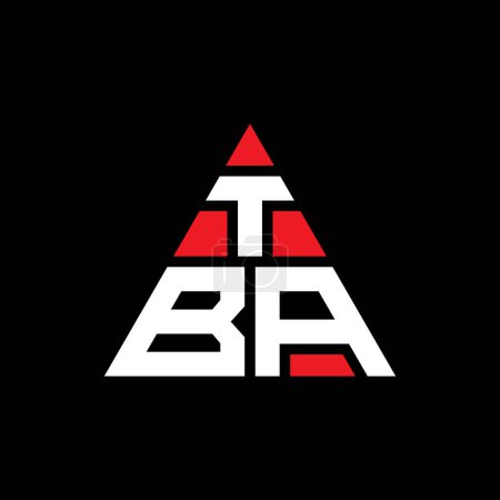 Illustration for TBA triangle letter logo design with triangle shape. TBA triangle logo design monogram. TBA triangle vector logo template with red color. TBA triangular logo Simple, Elegant, and Luxurious Logo. - Royalty Free Image