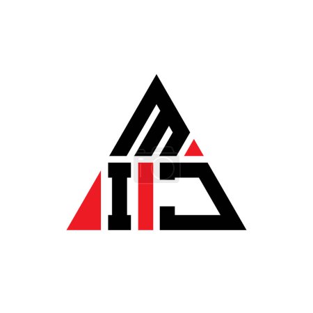 Foto de Diseño del logotipo de letra triangular MIJ con forma de triángulo. Monograma de diseño del logotipo del triángulo MIJ. Plantilla de logotipo de vector de triángulo MIJ con color rojo. Logotipo triangular MIJ Logotipo simple, elegante y lujoso. - Imagen libre de derechos