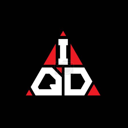 Illustration for IQD triangle letter logo design with triangle shape. IQD triangle logo design monogram. IQD triangle vector logo template with red color. IQD triangular logo Simple, Elegant, and Luxurious Logo. - Royalty Free Image