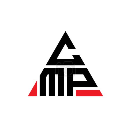 Illustration for CMP triangle letter logo design with triangle shape. CMP triangle logo design monogram. CMP triangle vector logo template with red color. CMP triangular logo Simple, Elegant, and Luxurious Logo. - Royalty Free Image