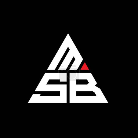 Illustration for MSB triangle letter logo design with triangle shape. MSB triangle logo design monogram. MSB triangle vector logo template with red color. MSB triangular logo Simple, Elegant, and Luxurious Logo. - Royalty Free Image