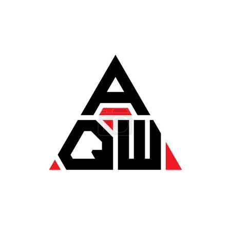 Illustration for AQW triangle letter logo design with triangle shape. AQW triangle logo design monogram. AQW triangle vector logo template with red color. AQW triangular logo Simple, Elegant, and Luxurious Logo. - Royalty Free Image