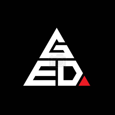 Illustration for GED triangle letter logo design with triangle shape. GED triangle logo design monogram. GED triangle vector logo template with red color. GED triangular logo Simple, Elegant, and Luxurious Logo. - Royalty Free Image