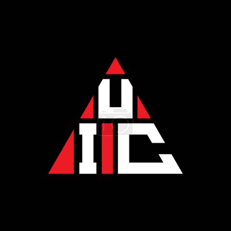 Illustration for UIC triangle letter logo design with triangle shape. UIC triangle logo design monogram. UIC triangle vector logo template with red color. UIC triangular logo Simple, Elegant, and Luxurious Logo. - Royalty Free Image