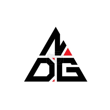 Illustration for NDG triangle letter logo design with triangle shape. NDG triangle logo design monogram. NDG triangle vector logo template with red color. NDG triangular logo Simple, Elegant, and Luxurious Logo. - Royalty Free Image